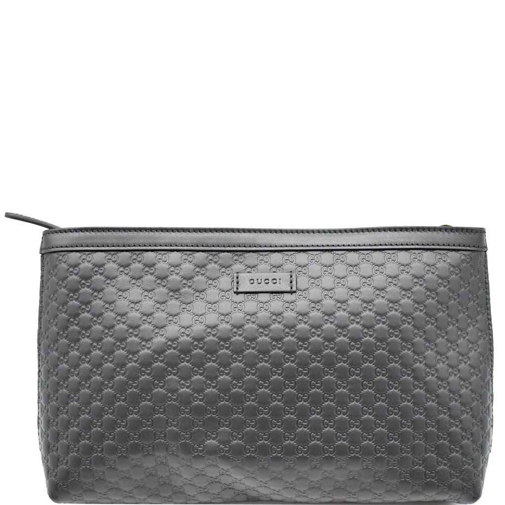 GUCCI Flat Microguccissima Leather Wallet Crossbody Black 607723