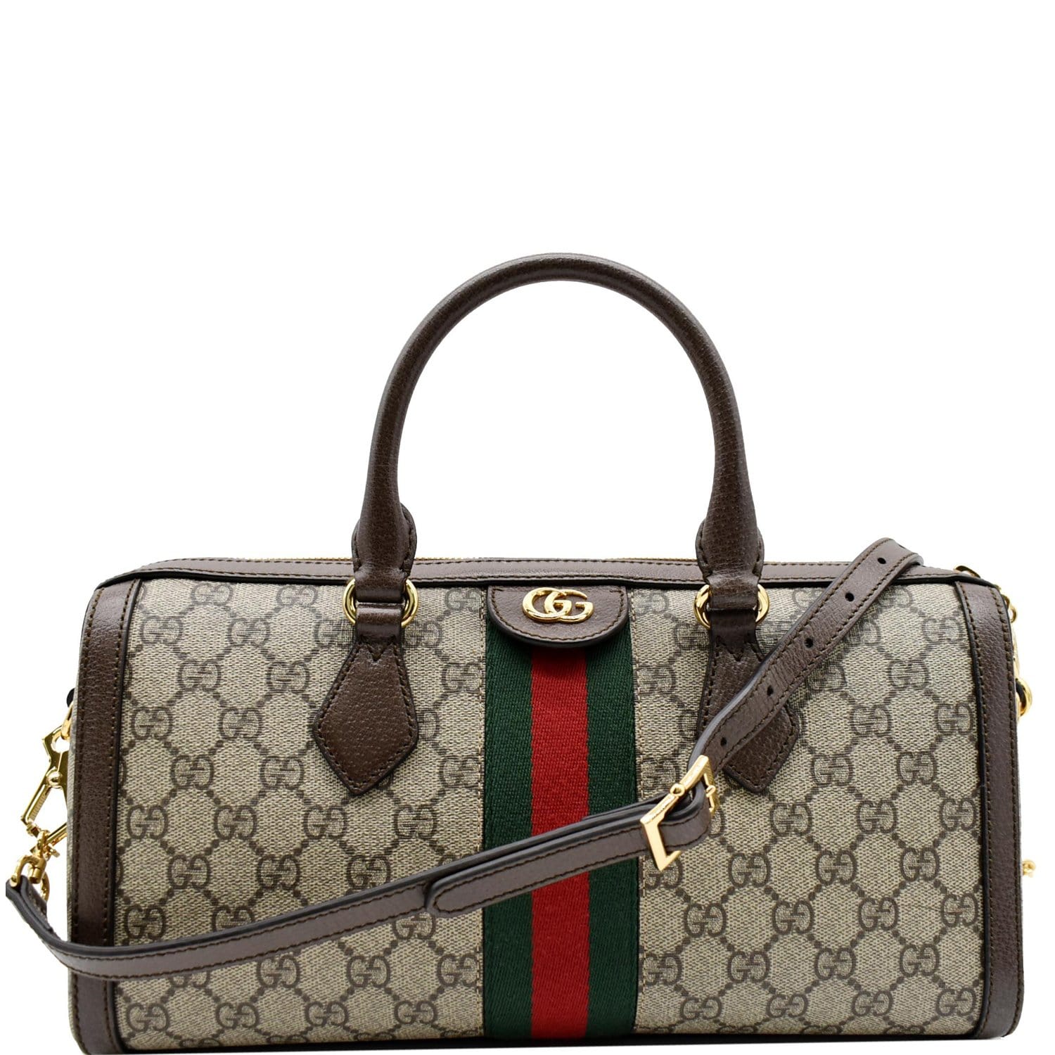 GUCCI Ophidia GG Canvas Medium Top Handle Shoulder Bag Beige 524532
