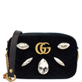 GUCCI GG Marmont Mini Marquise Crystal Velvet Crossbody Bag 448065