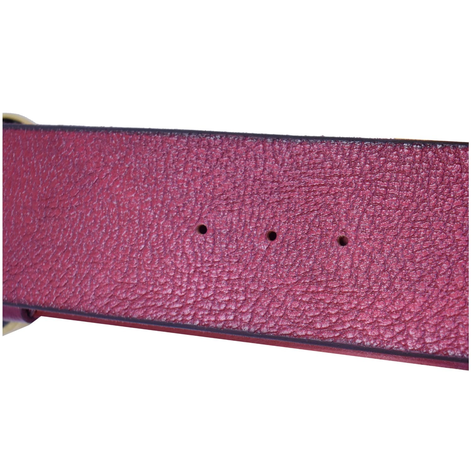 GUCCI Pearl Double G Buckle Leather Wide Belt Red 453261