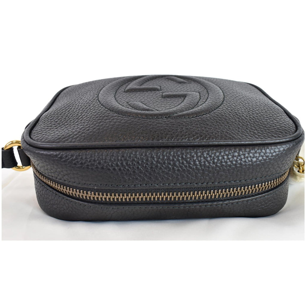 GUCCI Soho Disco Small Leather Crossbody Bag Black 347994