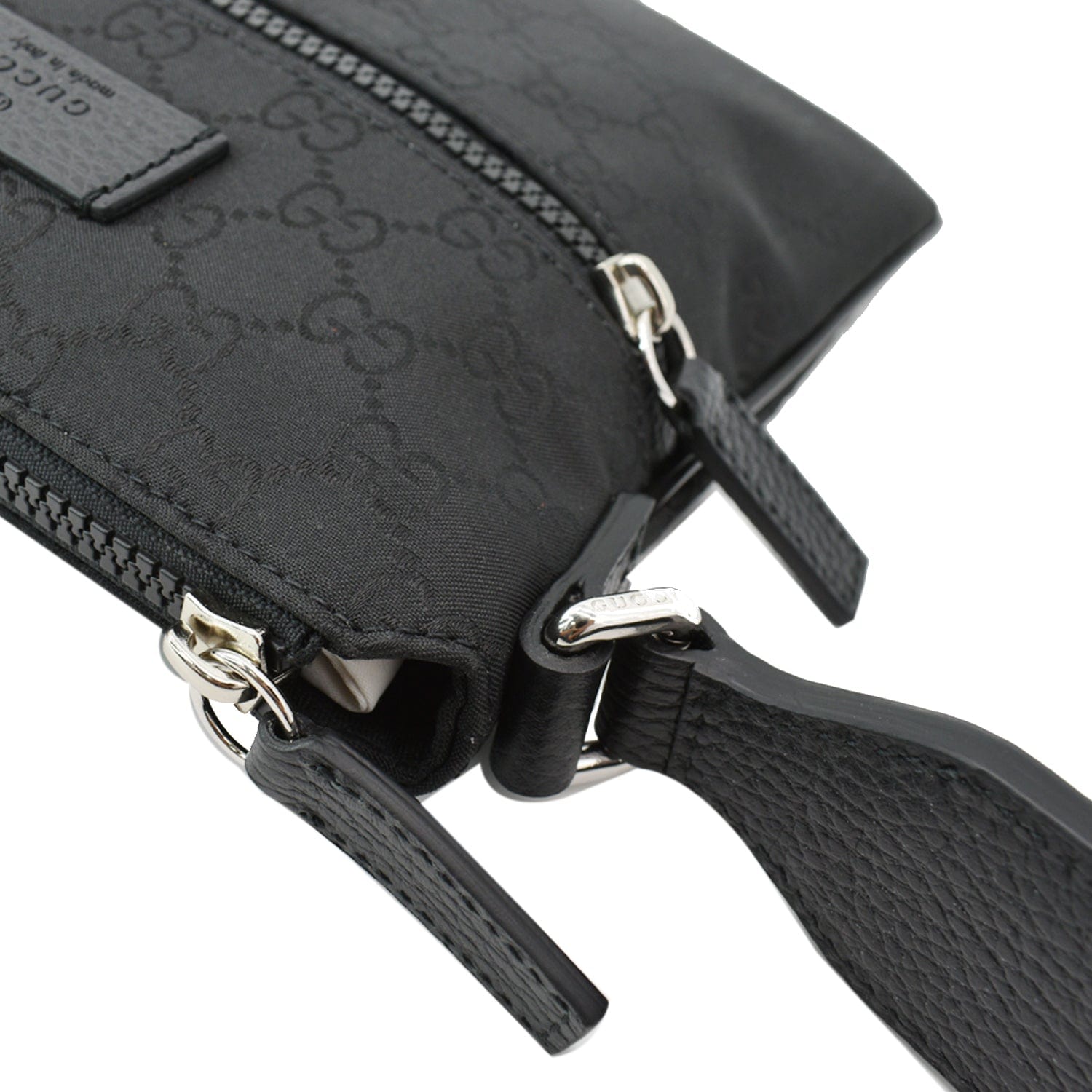 GUCCI Nylon GG Canvas Messenger Bag Black 449183
