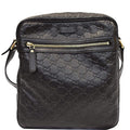 GUCCI Guccissima Leather Messenger Bag Black 201448