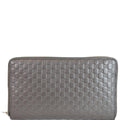 GUCCI Micro GG Guccissima Leather Zip Around XL Wallet Dark Brown 391465