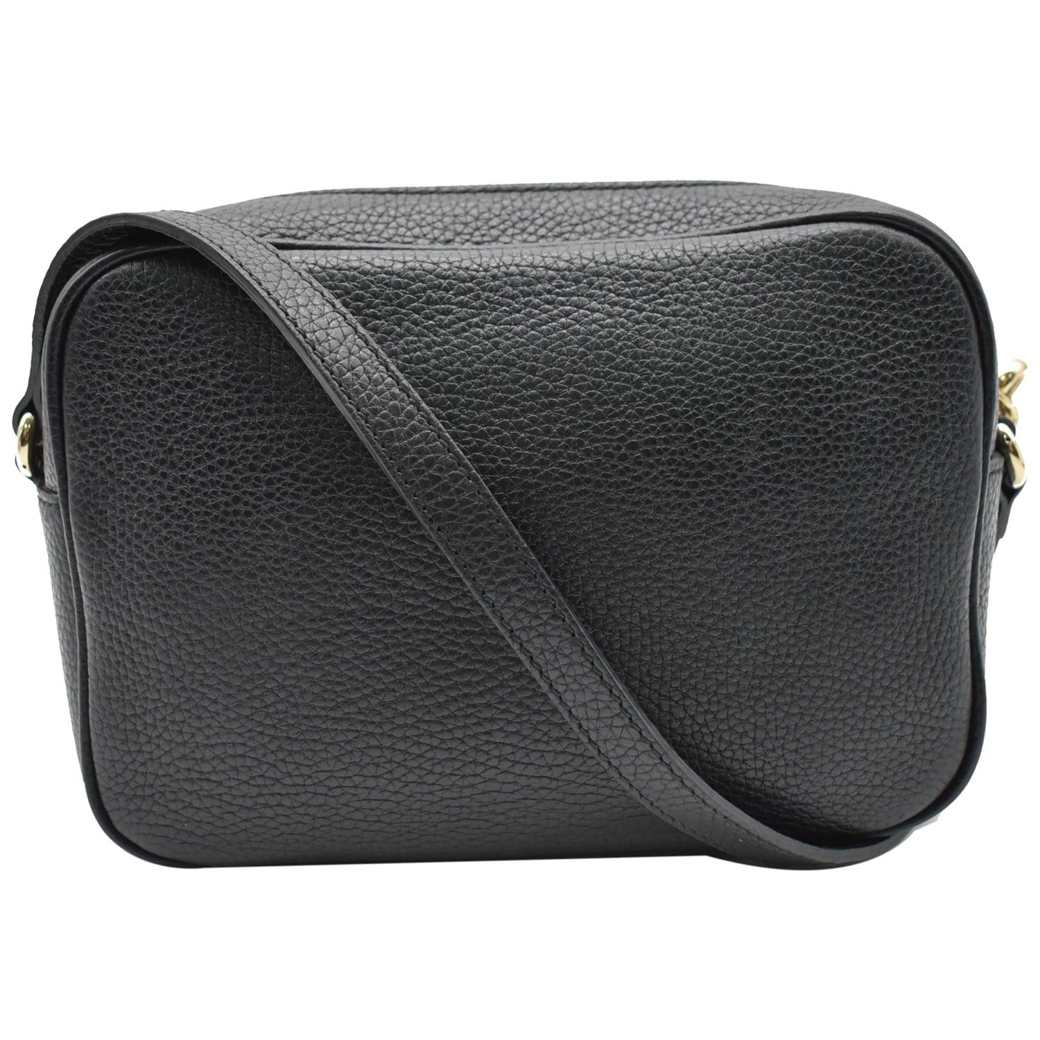 GUCCI Soho Disco Small Pebbled Leather Crossbody Bag Black 308364