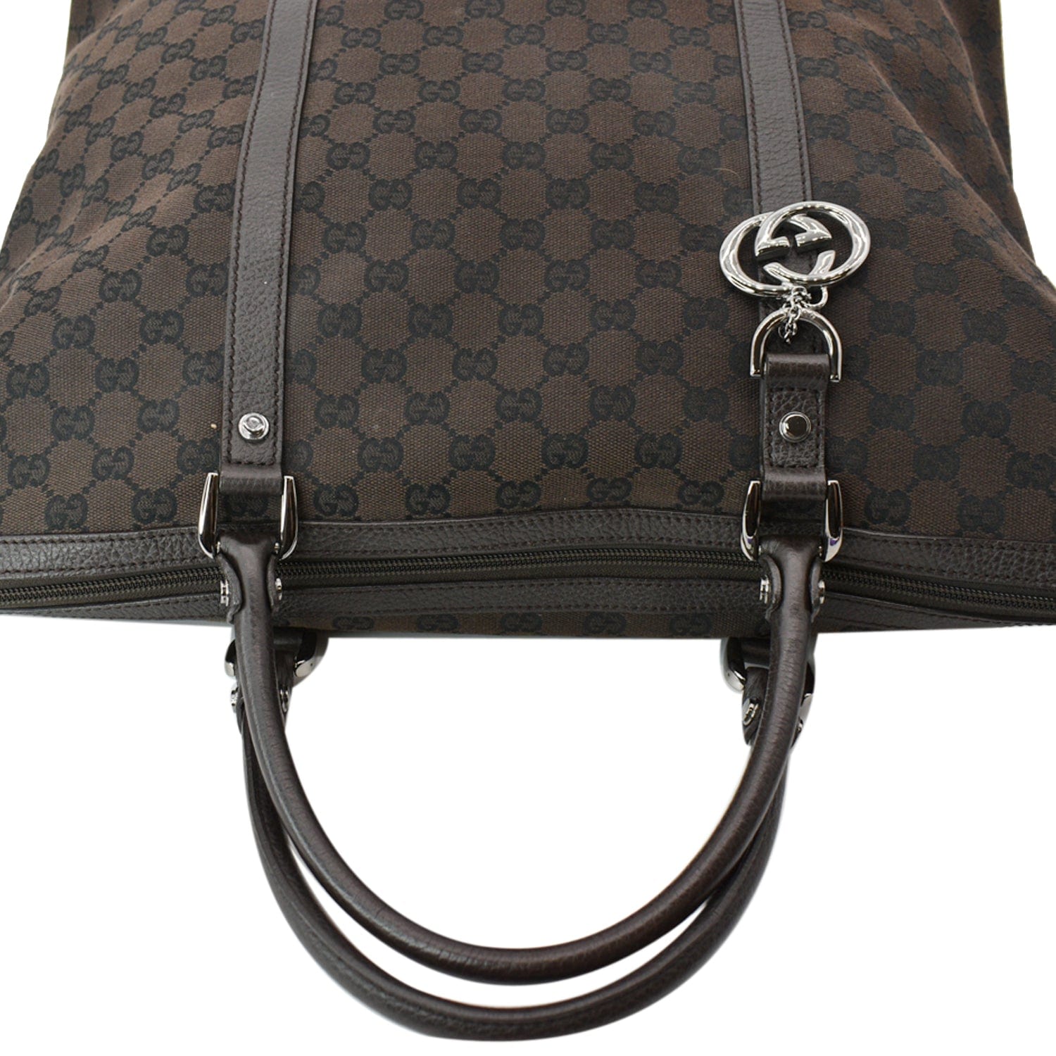GUCCI GG Guccissima Canvas Leather Tote Brown 339550