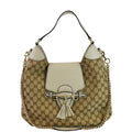 GUCCI Emily Medium GG Canvas Hobo Shoulder Bag Beige 322226