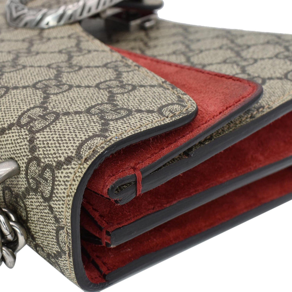GUCCI Dionysus Small GG Supreme Canvas Shoulder Bag Beige 400249