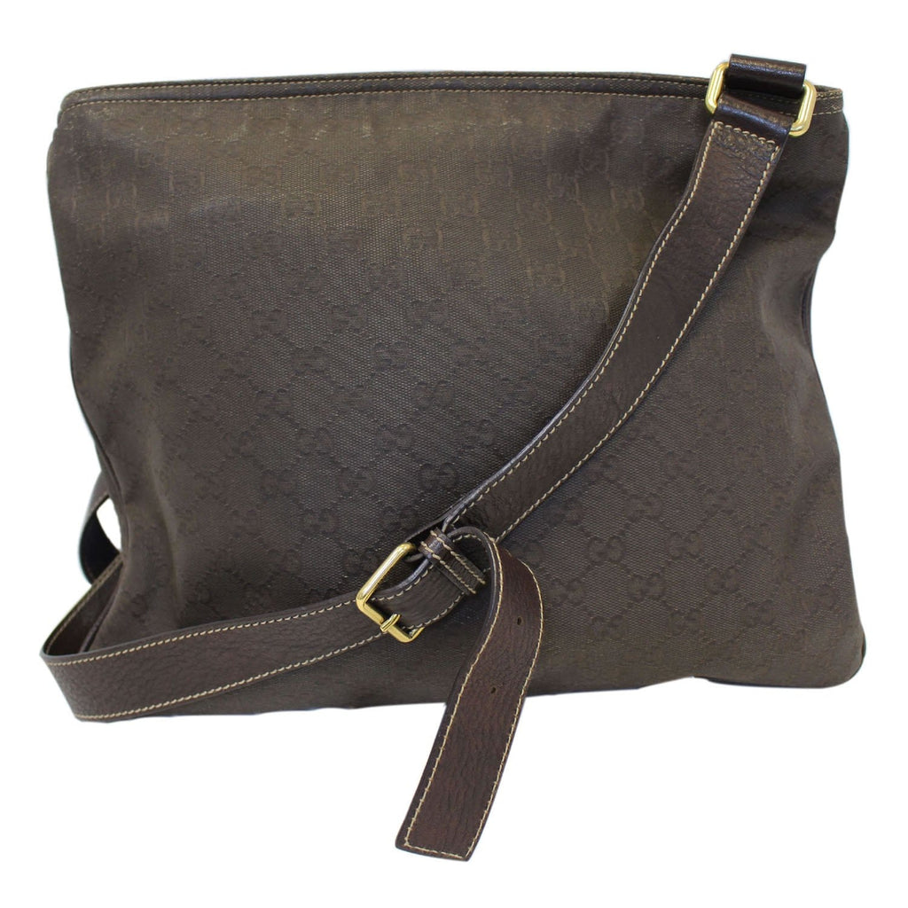GUCCI GG Canvas Dark Brown Messenger Crossbody Bag