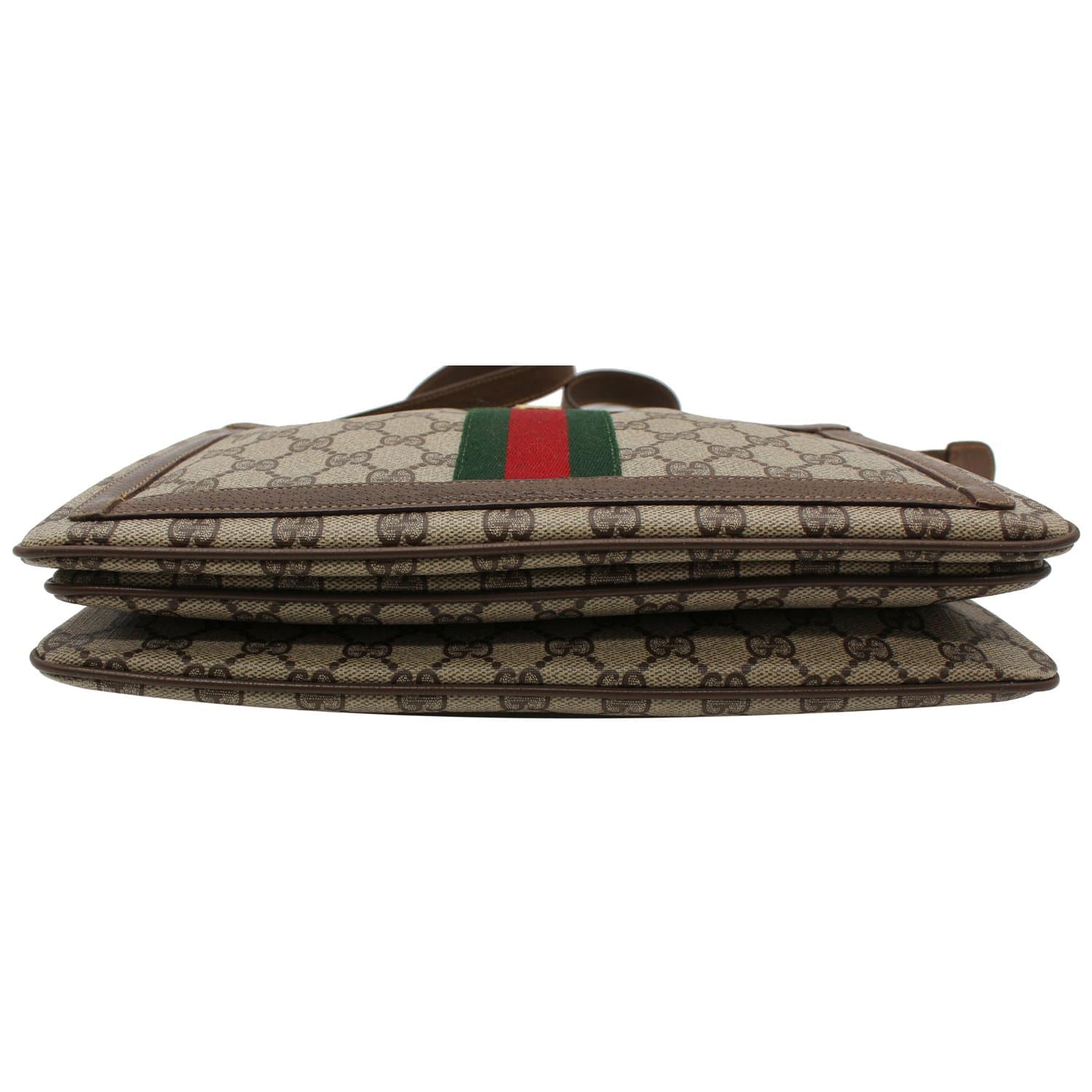 GUCCI Vintage Web Detail GG Canvas Shoulder Bag Beige