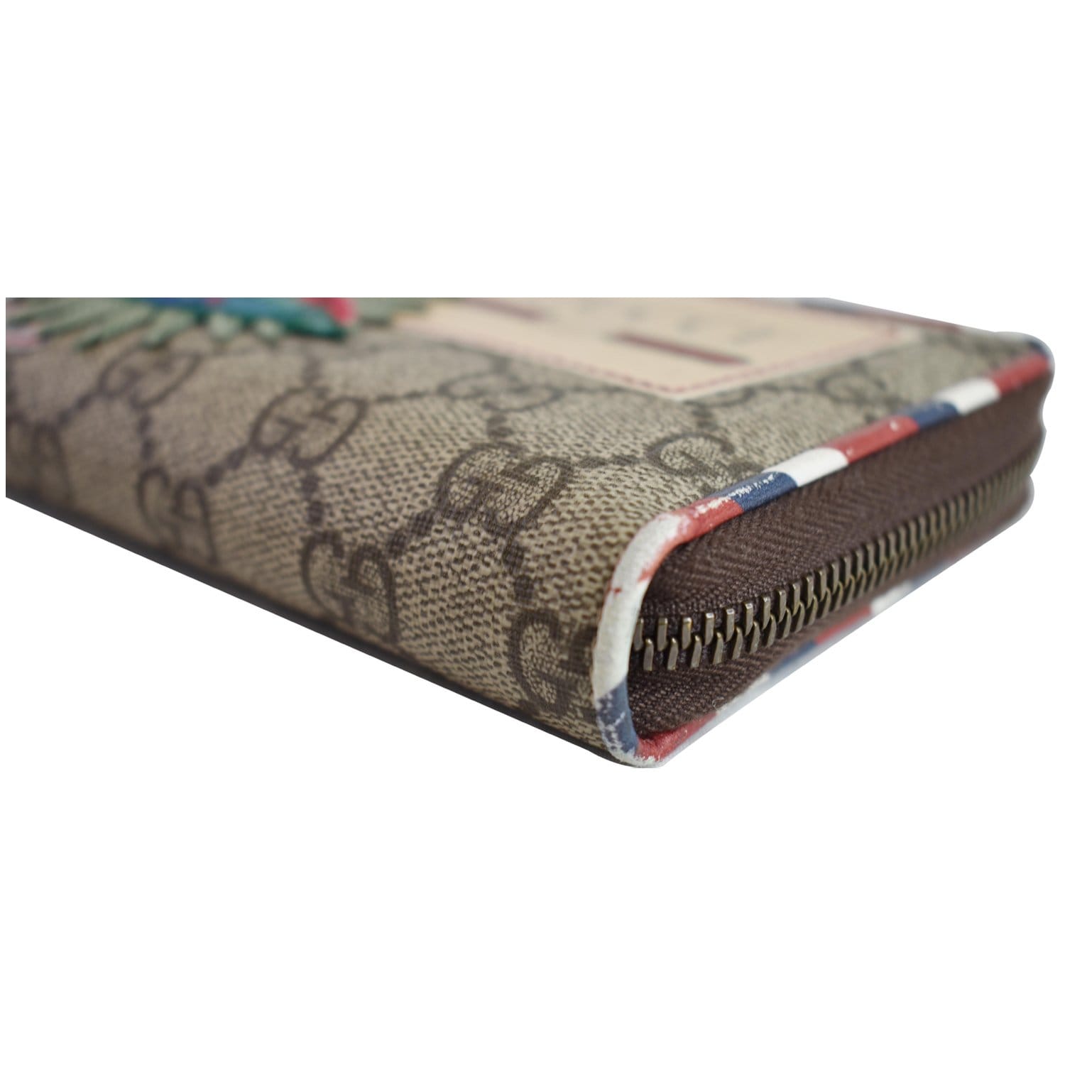 GUCCI Courrier GG Supreme Canvas Zippy Wallet Beige 473909