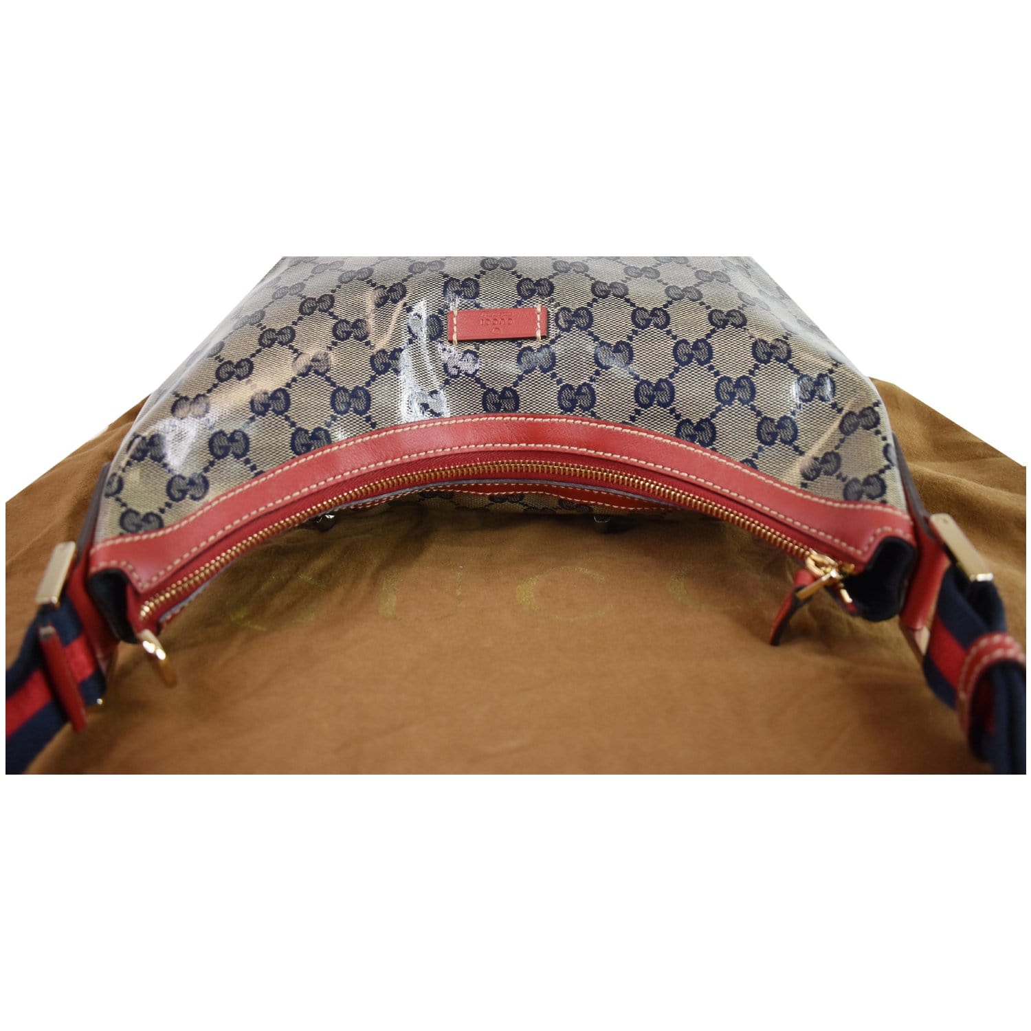 GUCCI GG Canvas Web Messenger Bag Red/Navy 181092