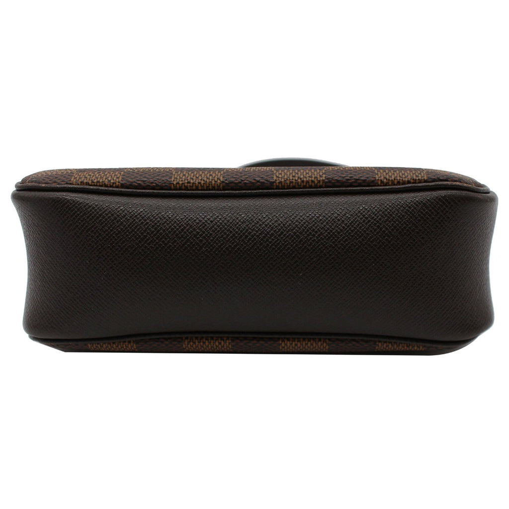LOUIS VUITTON Trousse Damier Ebene Makeup Pochette Clutch Bag Brown