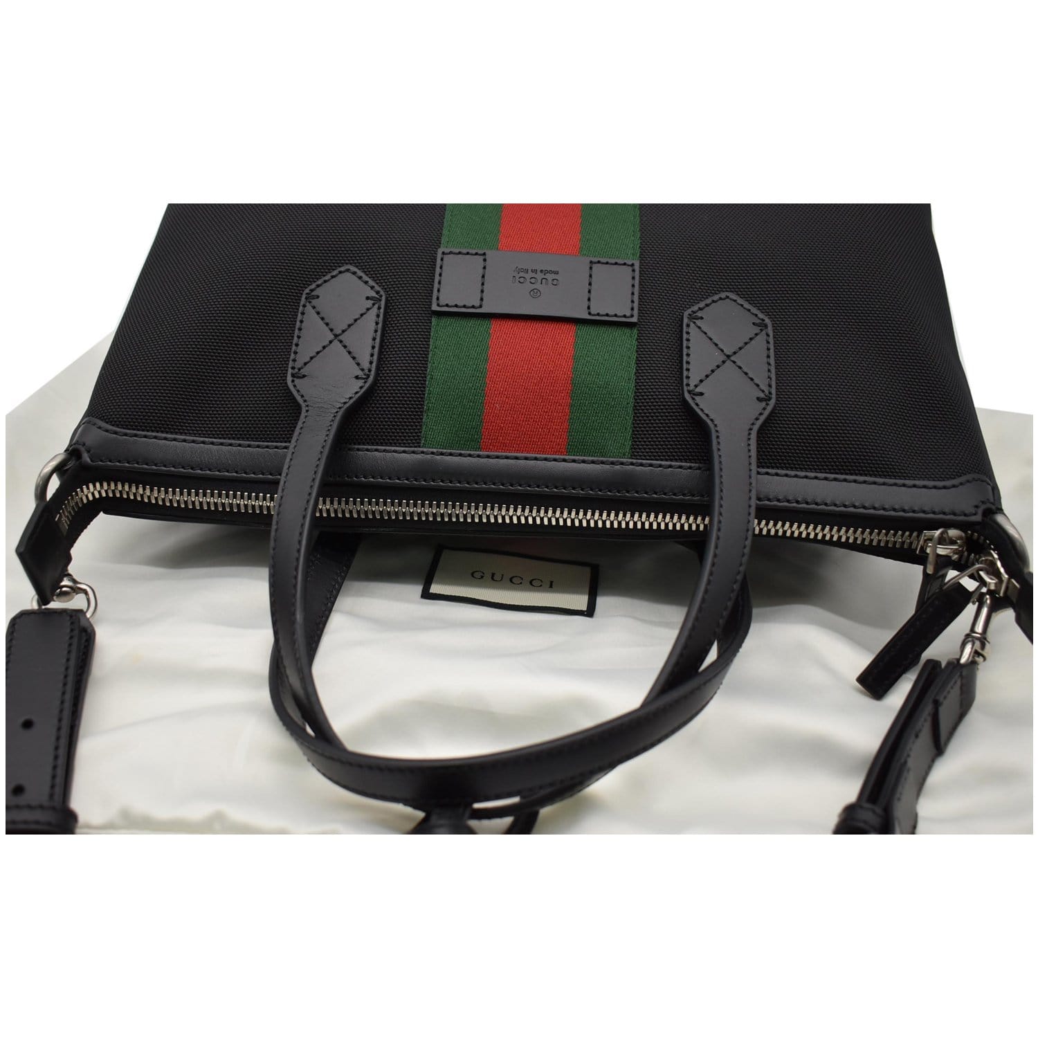 GUCCI Nylon Top Handle Tote Shoulder Bag Black 630923 - 20% OFF