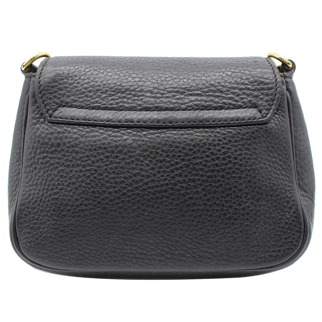GUCCI GG Soho Pebbled Leather Chain Shoulder Bag Black 323190