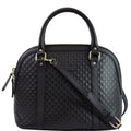 GUCCI Dome Medium Microguccissima Leather Shoulder Bag Black 449663