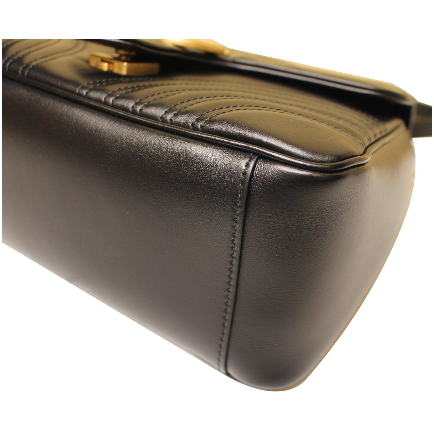GUCCI GG Marmont Small Top Handle Shoulder Bag Black 498110