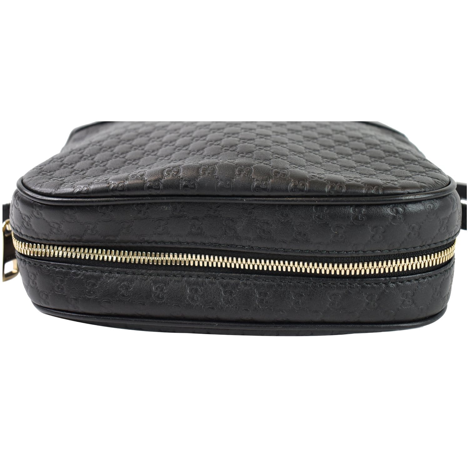 GUCCI Bree Micro GG Guccissima Leather Crossbody Bag Black 449413