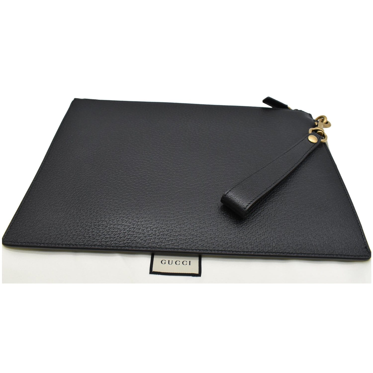 GUCCI Agora Web Leather Bag Black 428758