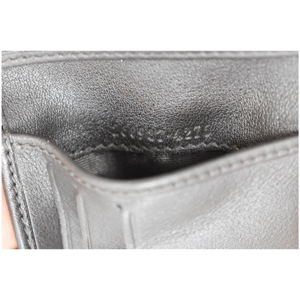 GUCCI Microguccissima Bifold Leather Wallet Black 260987