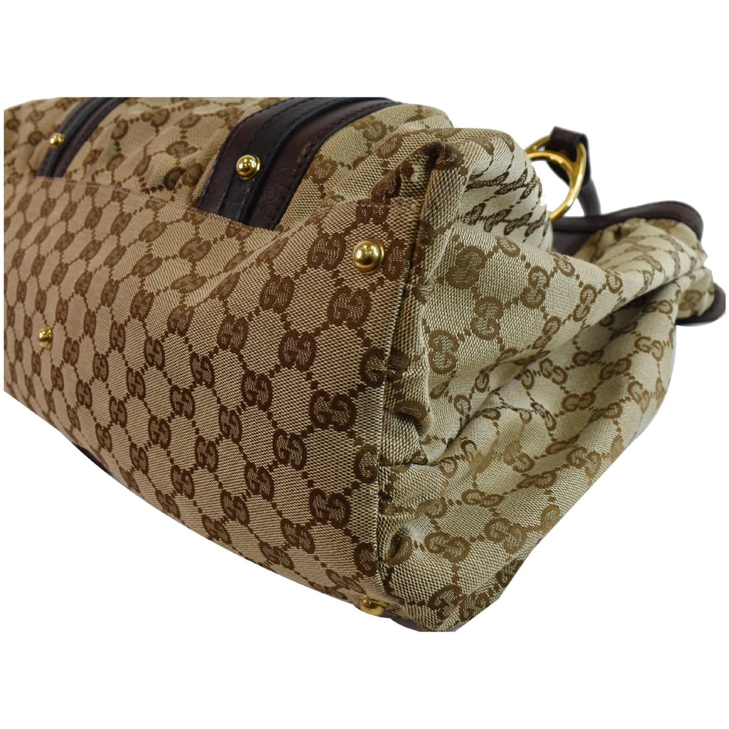 GUCCI Interlocking Large GG Canvas Tote Bag Beige 223954