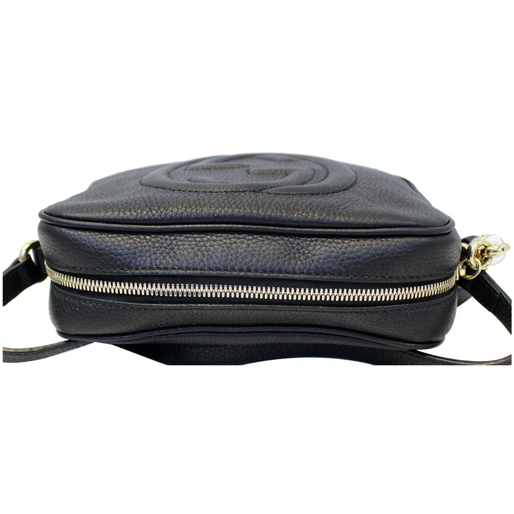 GUCCI Soho Disco Pebbled Leather Small Crossbody Bag Black