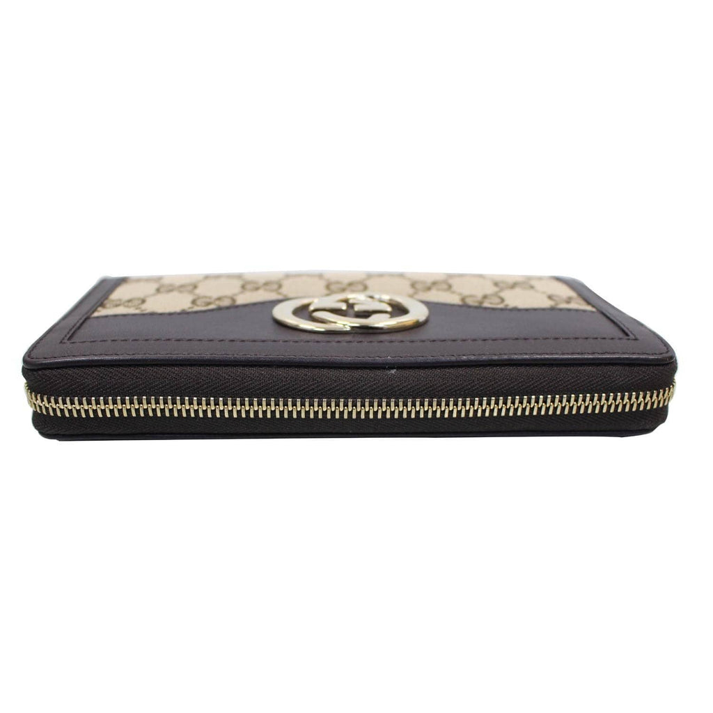 GUCCI GG Sukey Zippy Wallet 308012 Beige/Brown