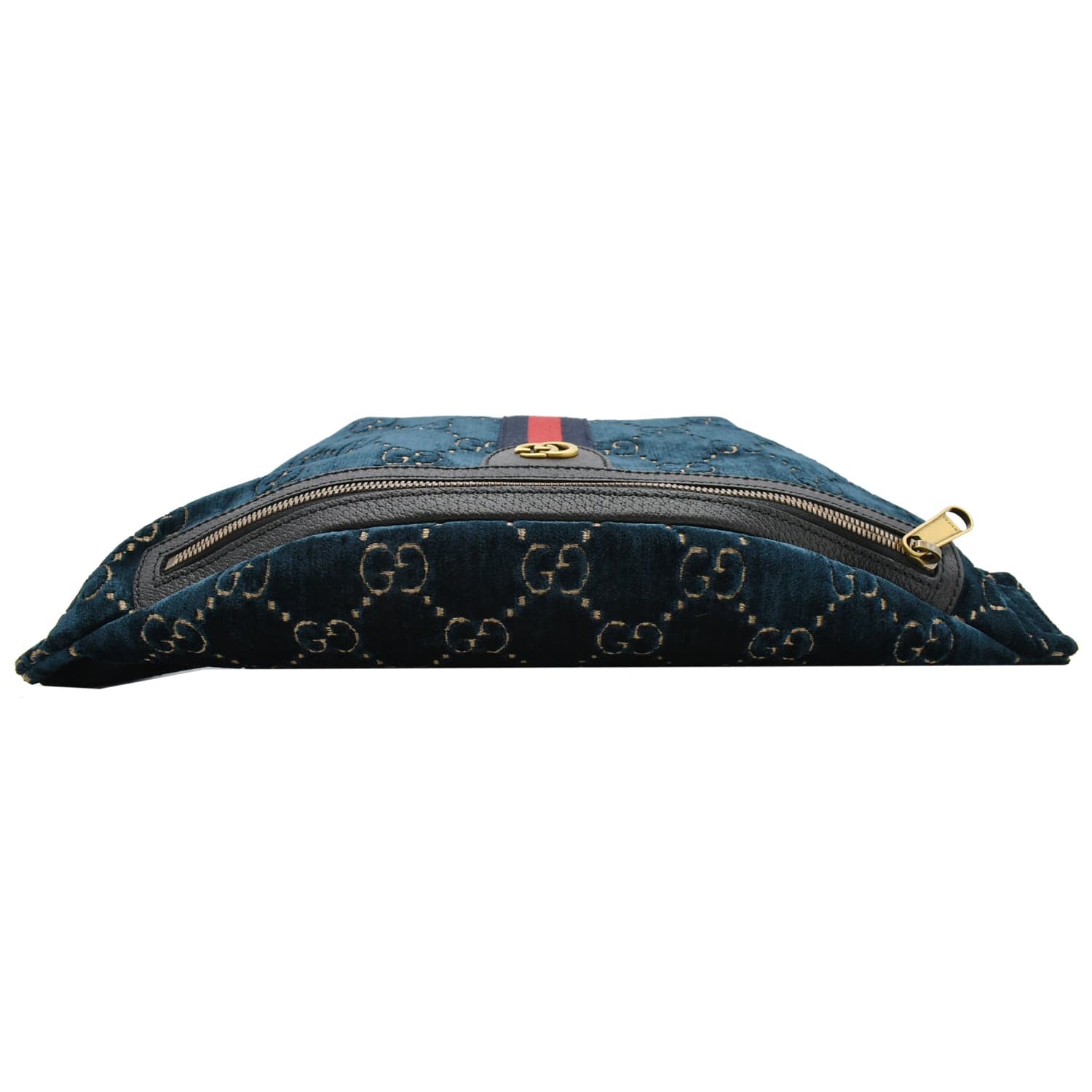 GUCCI GG Monogram Velvet Belt Bumbag Dark Blue 574968