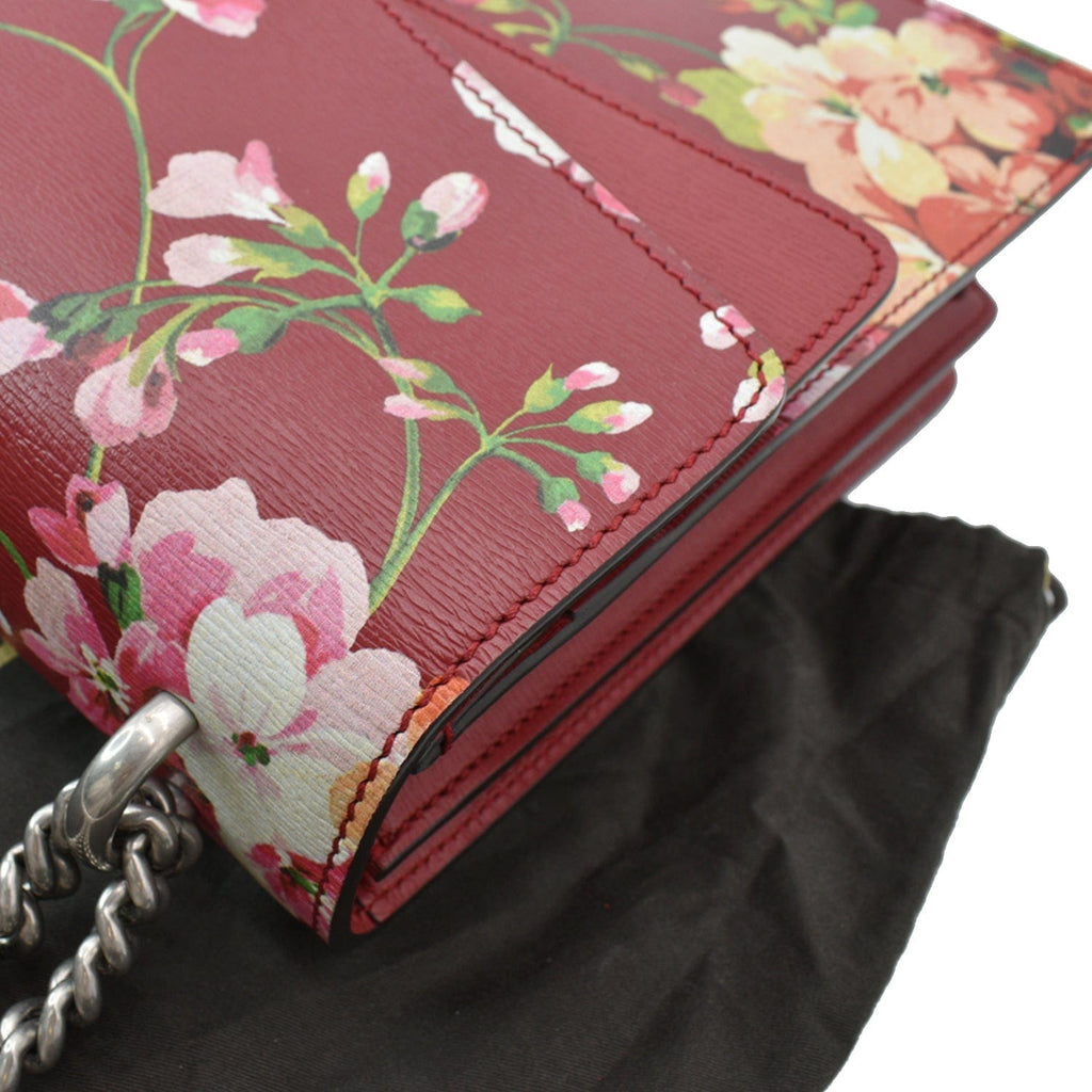 GUCCI Dionysus Floral Blooms Leather Shoulder Bag Red 400235