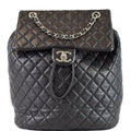 CHANEL Small Urban Spirit Quilted Lambskin Backpack Bag Black