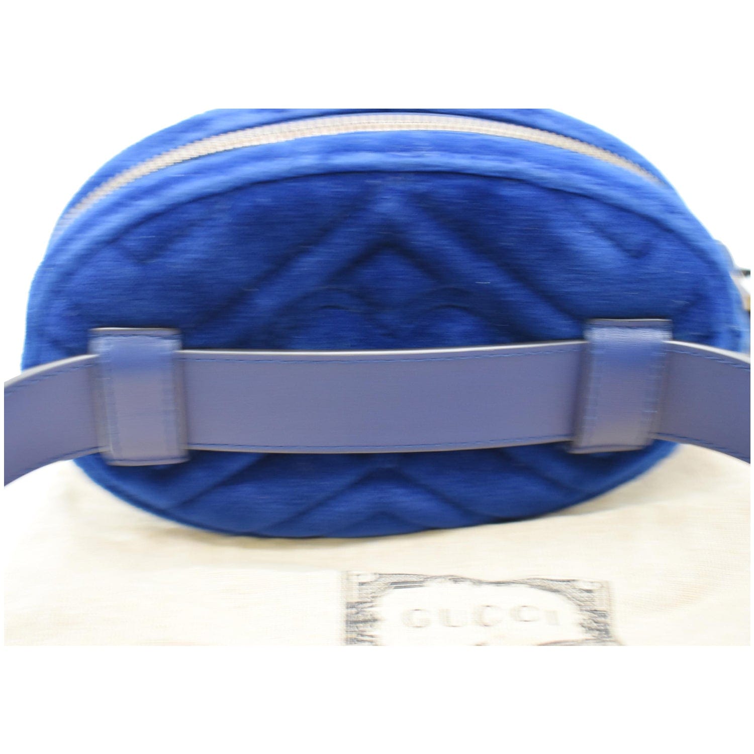 GUCCI GG Marmont Matelasse Velvet Belt Bag Blue 476434