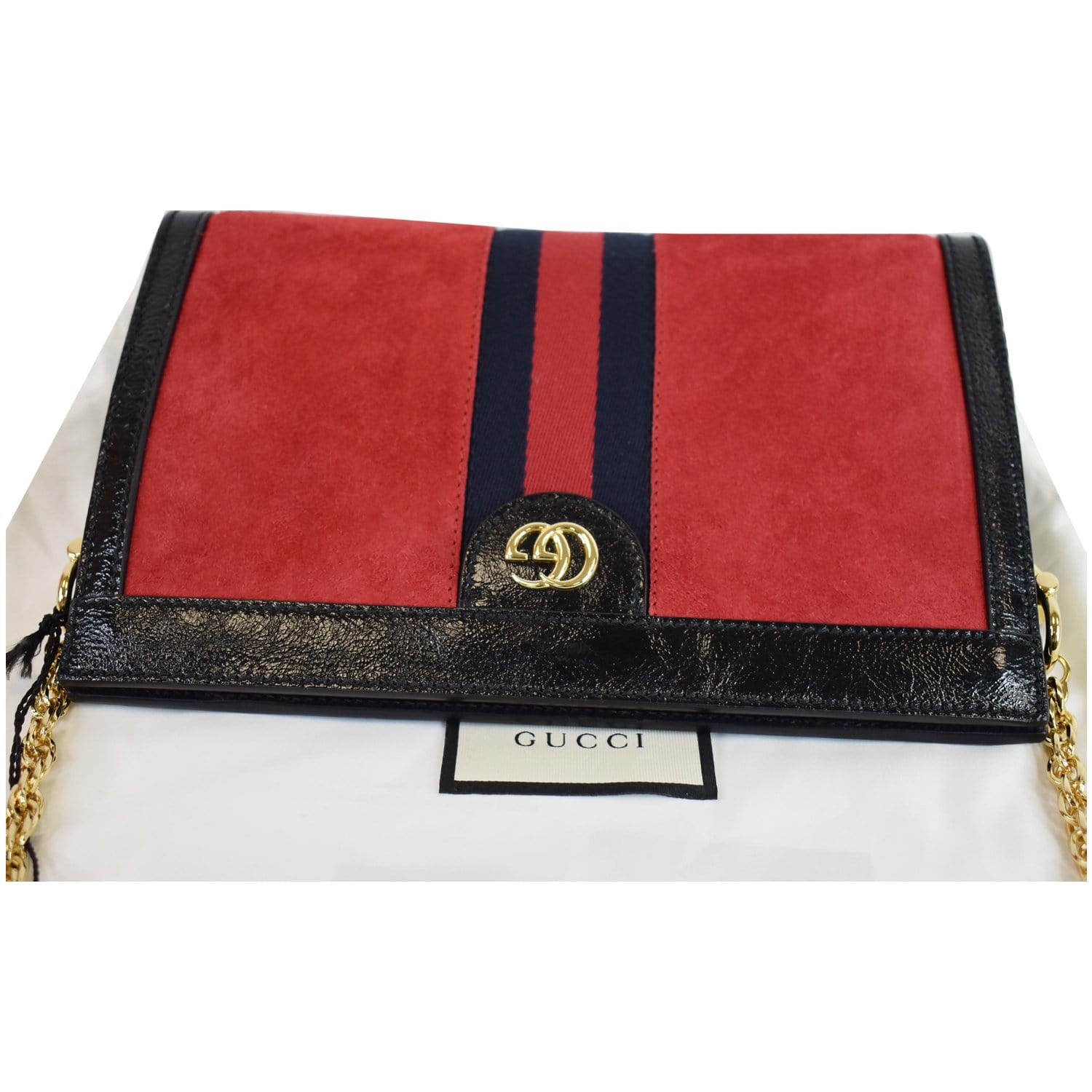 GUCCI Ophidia GG Small Web Suede Leather Shoulder Bag Red 503877 - 20% OFF