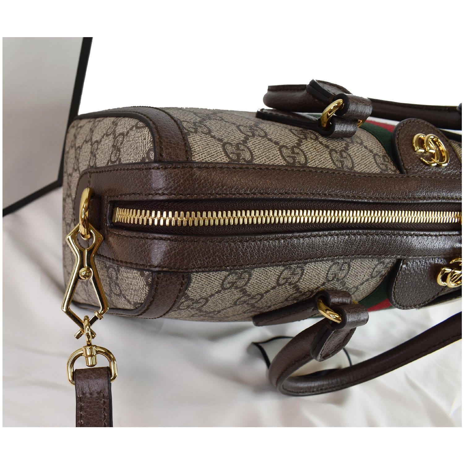 GUCCI Ophidia GG Canvas Medium Top Handle Shoulder Bag Beige 524532