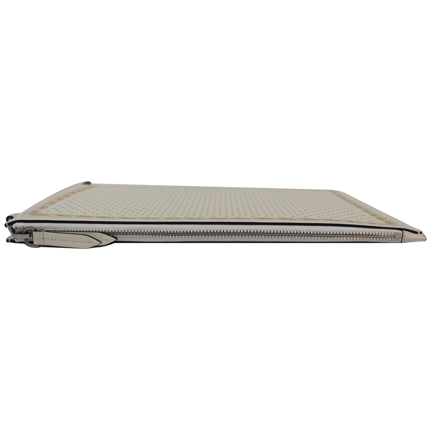 GUCCI GUCCY Star Print Leather Clutch Bag White 510489