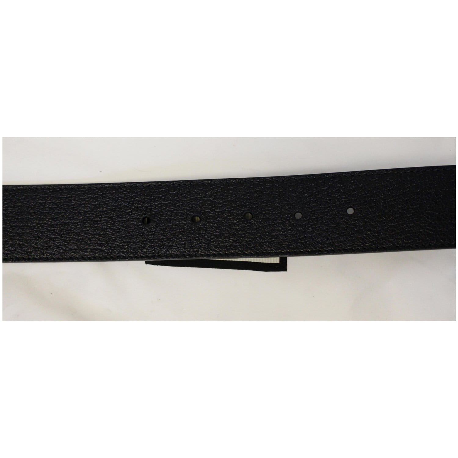 GUCCI Double G Buckle Leather Belt Black Size 37
