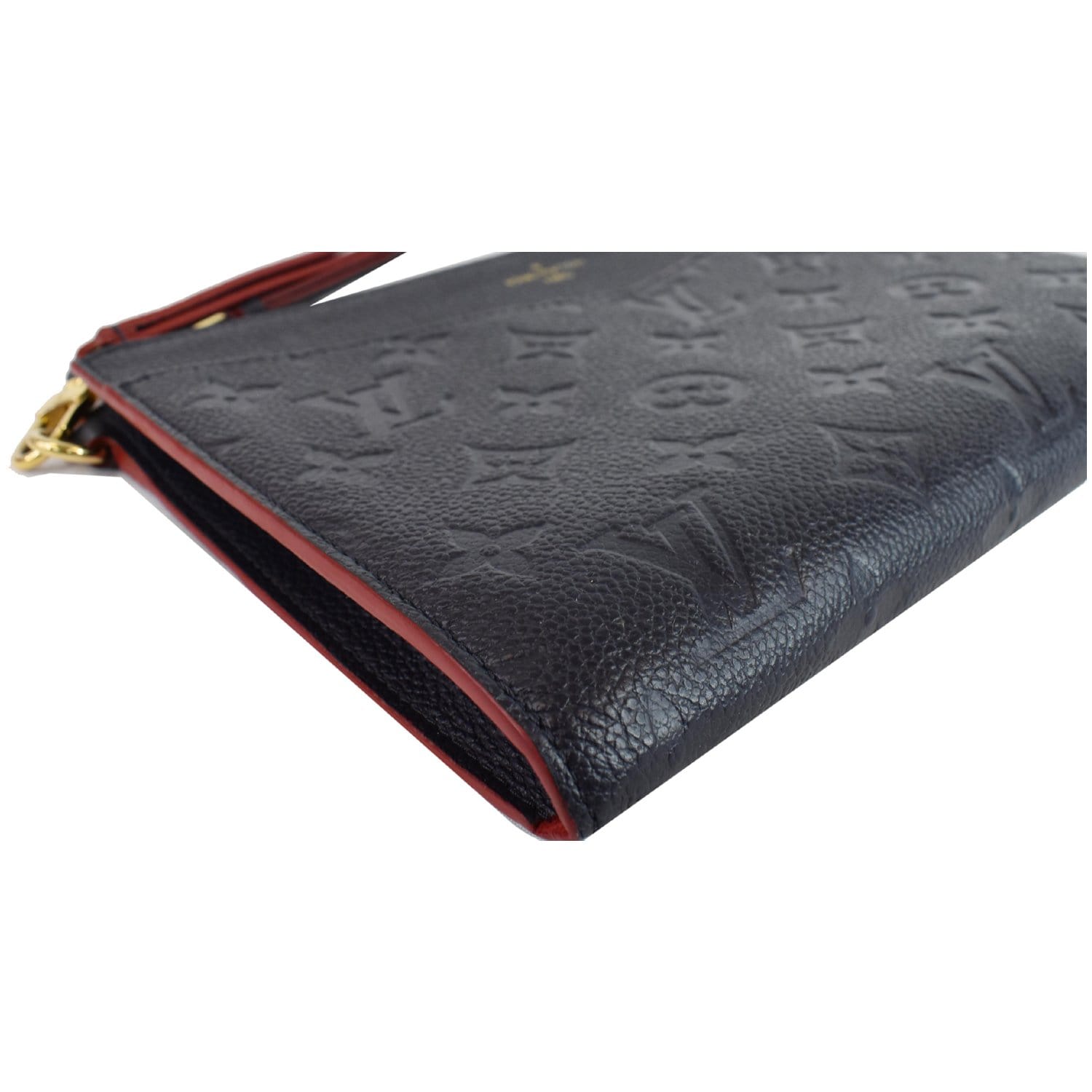 LOUIS VUITTON Melanie MM Monogram Empreinte Clutch Bag Black