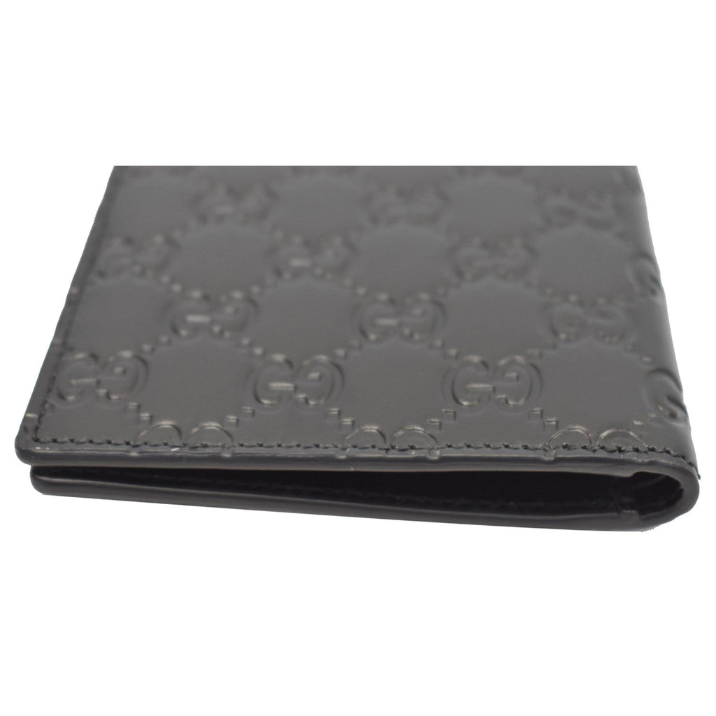 GUCCI GG Signature Leather Bi-Fold Wallet Black 473916