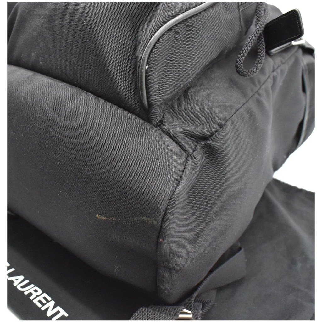 YVES SAINT LAURENT Hunting Rucksack Canvas Backpack Bag Black