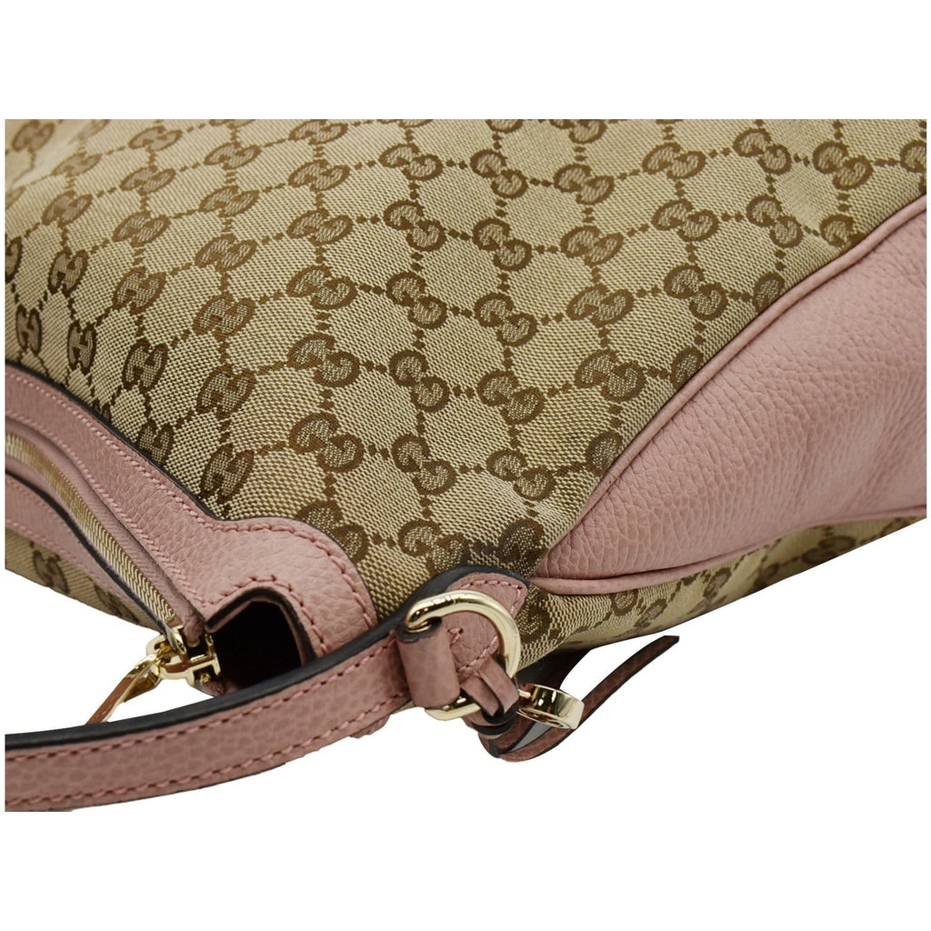 GUCCI Large Bree GG Canvas Hobo Bag Pink 449244