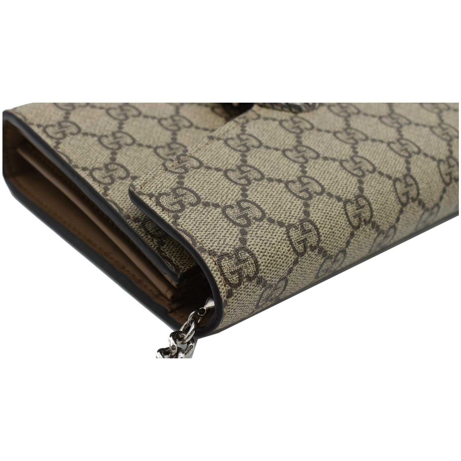 GUCCI Dionysus GG Supreme Crossbody Chain Wallet Beige 401231