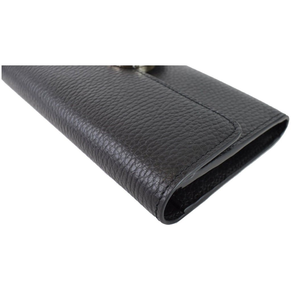 GUCCI GG Interlocking Continental Leather Wallet Black 598166