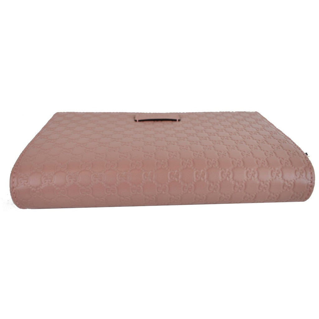 GUCCI Micro GG Guccissima Leather Crossbody Wallet Pink 466507
