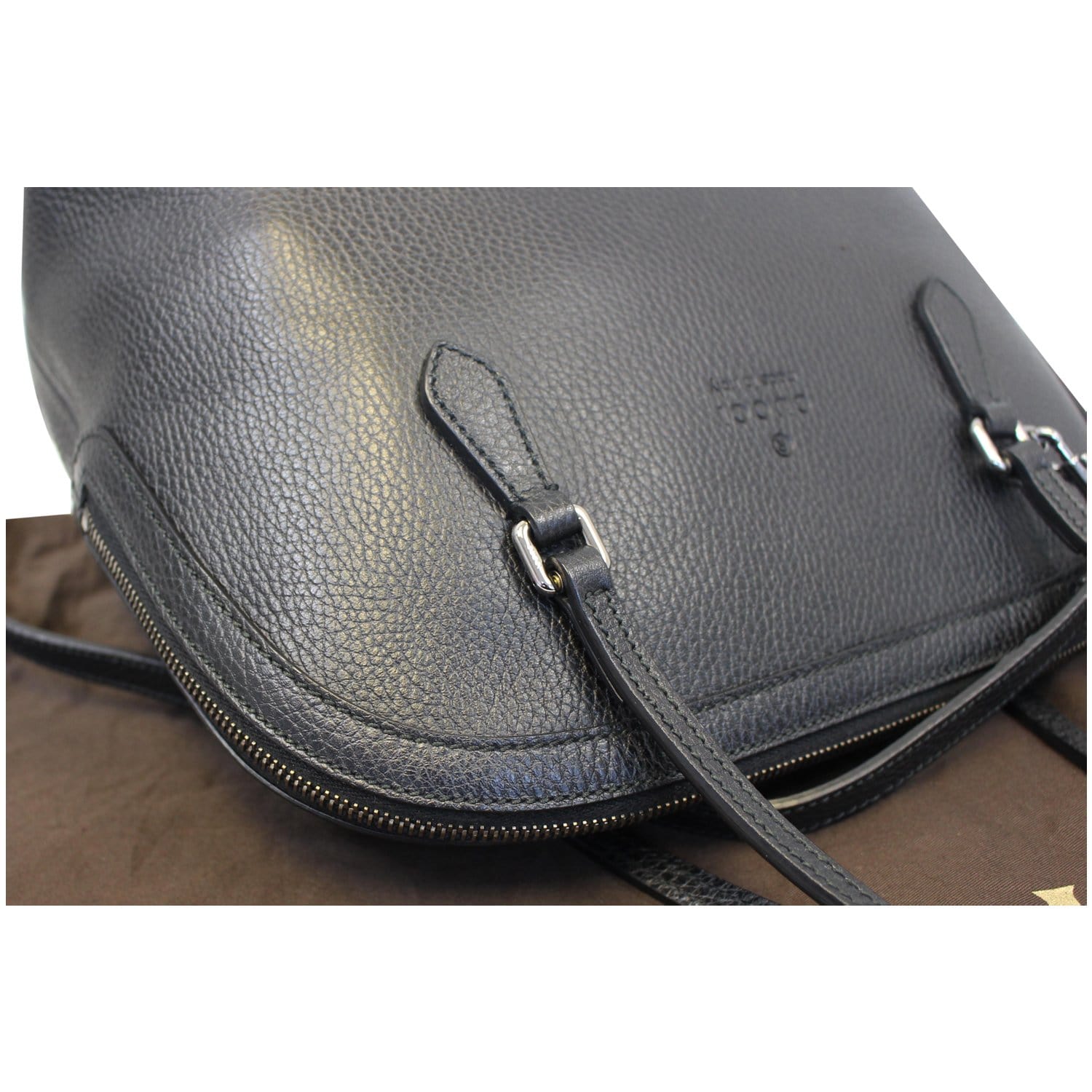 GUCCI Dome Leather Crossbody Bag Black 420023