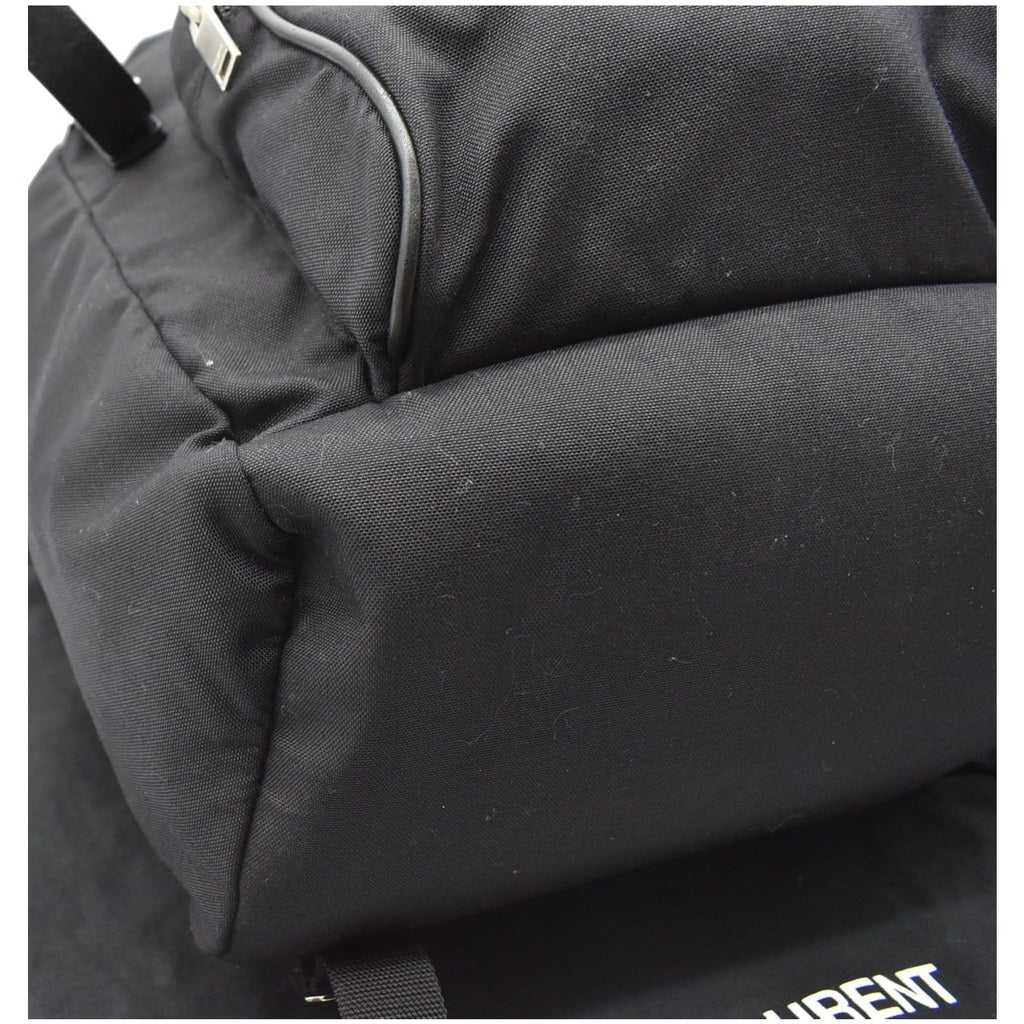 YVES SAINT LAURENT Hunting Rucksack Canvas Backpack Bag Black