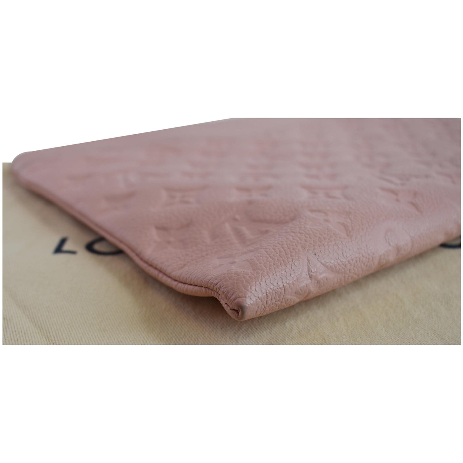 LOUIS VUITTON Daily Pouch Monogram Empreinte Leather Clutch Rose Poudre