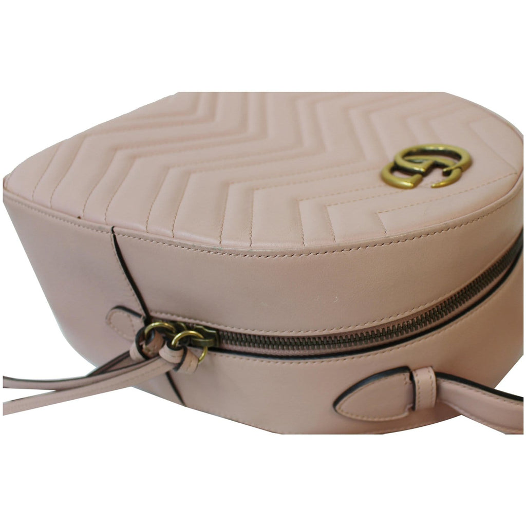 GUCCI GG Marmont Rucksack Chevron Leather Backpack Bag Pink 476671 - Final Sale