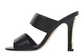 Chanel 17A Black Lambskin Leather Pearl Heel Sandal Mules EU 38.5C