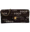 Chanel Vintage Brown Canvas Coco East West Single Flap Bag