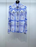 Chanel 23P Blue & White Silk Shirt