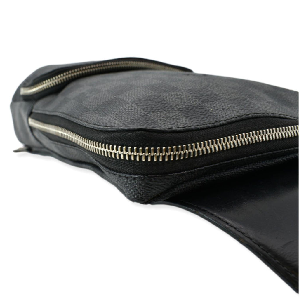 LOUIS VUITTON Avenue Sling Damier Graphite Backpack Bag Black
